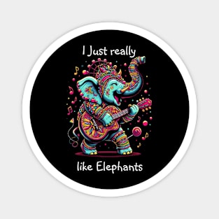 Majestic Elephant With Vibrant Tribal Designs Magnet